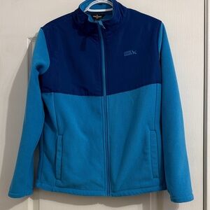 Eddie Bauer Two-Tone Blue Zip Fleece Jacket Kids XL 14/16